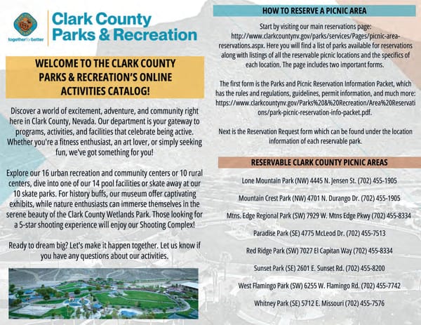 Clark County Parks and Recreation Catalog Fall - Page 2