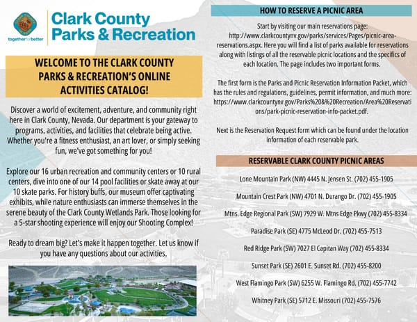 Clark County Parks & Recreation Winter 2025 Brochure - Page 2