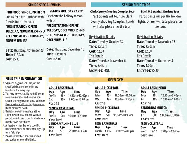 Clark County Parks & Recreation Winter 2025 Brochure - Page 27