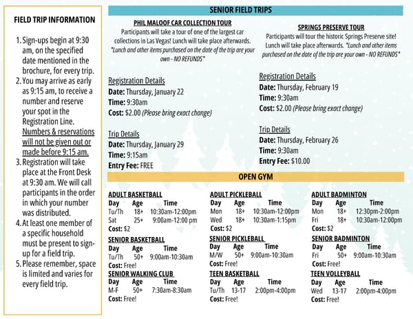 Clark County Parks & Recreation Winter 2025 Brochure - Page 17